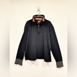 hugo boss — black quarter-zip collared pullover